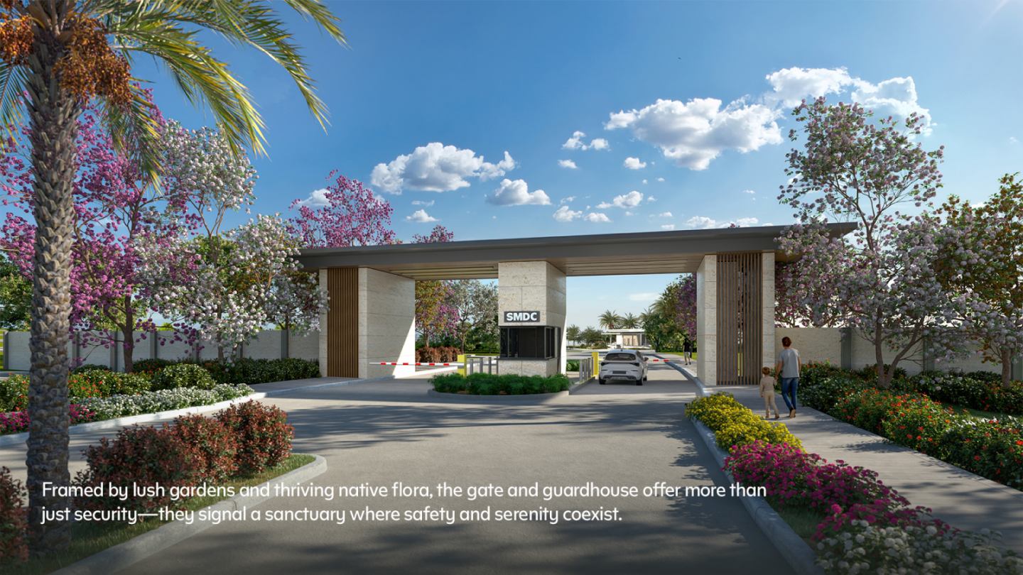 Framed by lush gardens and thriving native flora, the gate and guardhouse offer more than just security—they signal a sanctuary where safety and serenity coexist.